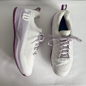 Wilson Rush Pro 4.5 Womens Size 9.5  US Tennis Court Shoes Sneakers Purple White
